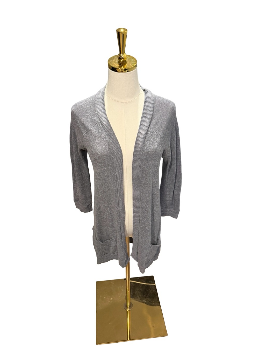Y2K dELiA*s Light Gray Open-Front Cardigan